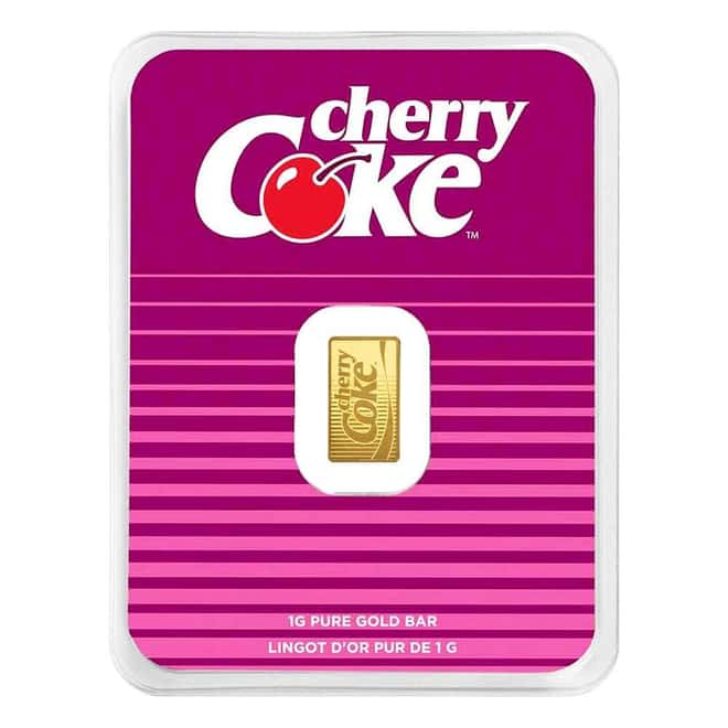 Pamp Suisse 1g Coca-cola Cherry coke Gold Bar