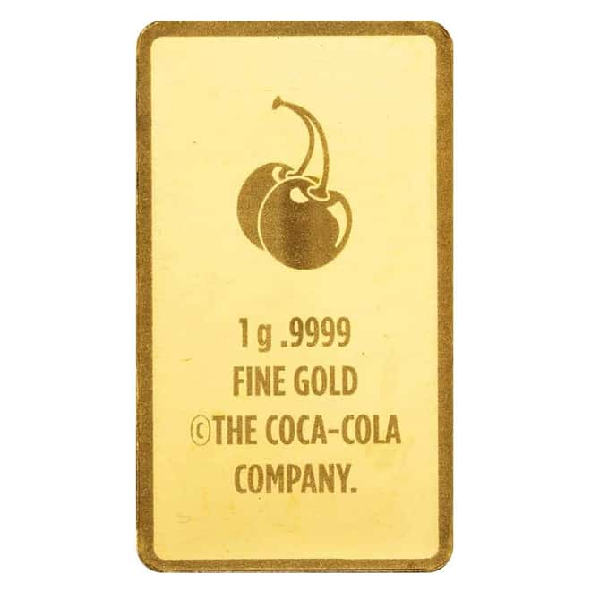 Pamp Suisse 1g Coca-cola Cherry coke Gold Bar