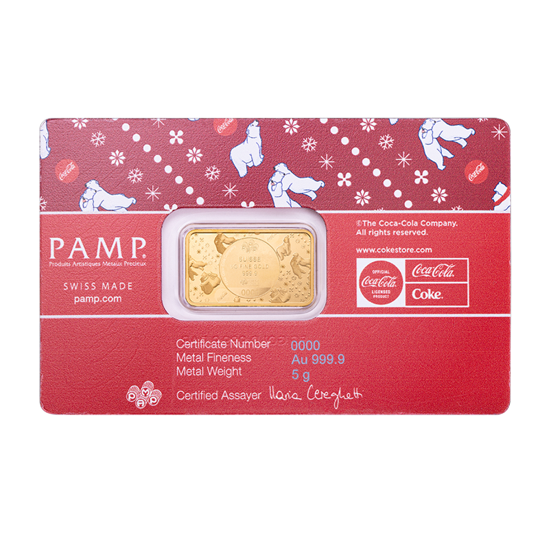 Pamp Suisse Coca-cola Holiday Polar Bear 5g Minted Bar