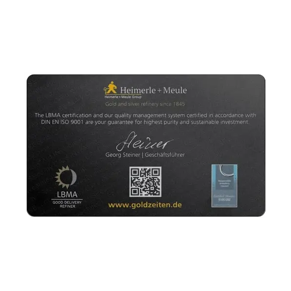 Heimerle Meule 1g Secain Gold Bar