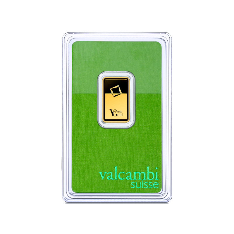 valcambi Suisse 5 gram Green Minted bar