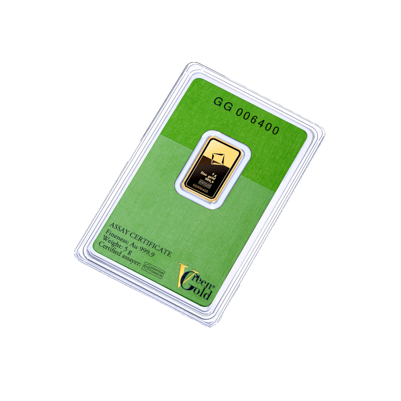 valcambi Suisse 5 gram Green Minted bar