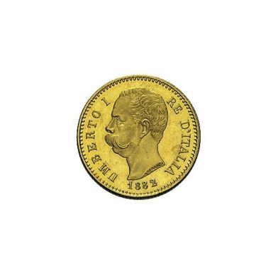Italian 20 lira Umberto I Gold Coin