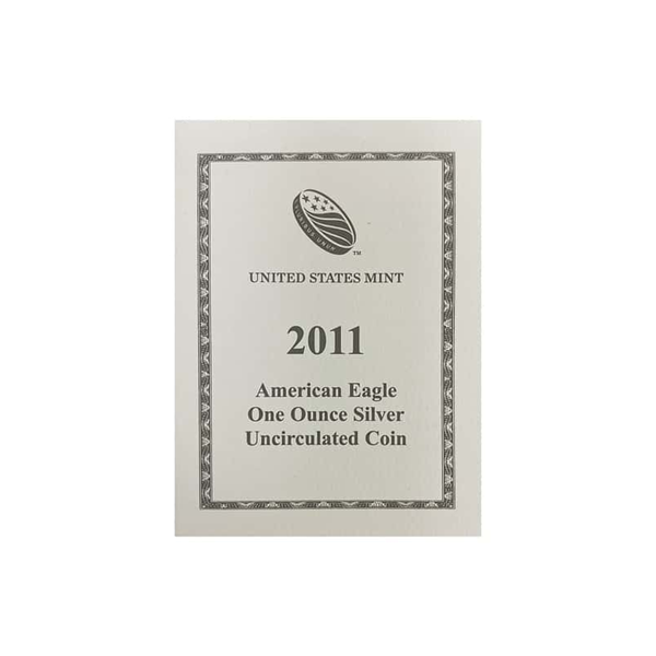2011-W 1oz Burnished Silver American Eagle Coin (w/Box&COA)