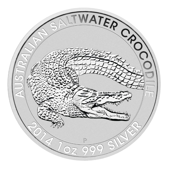2014 Australia 1 oz Silver Saltwater Crocodile BU