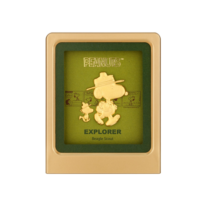 Peanuts Snoopy 24K Gold Foil in Frame - Beagle Scout