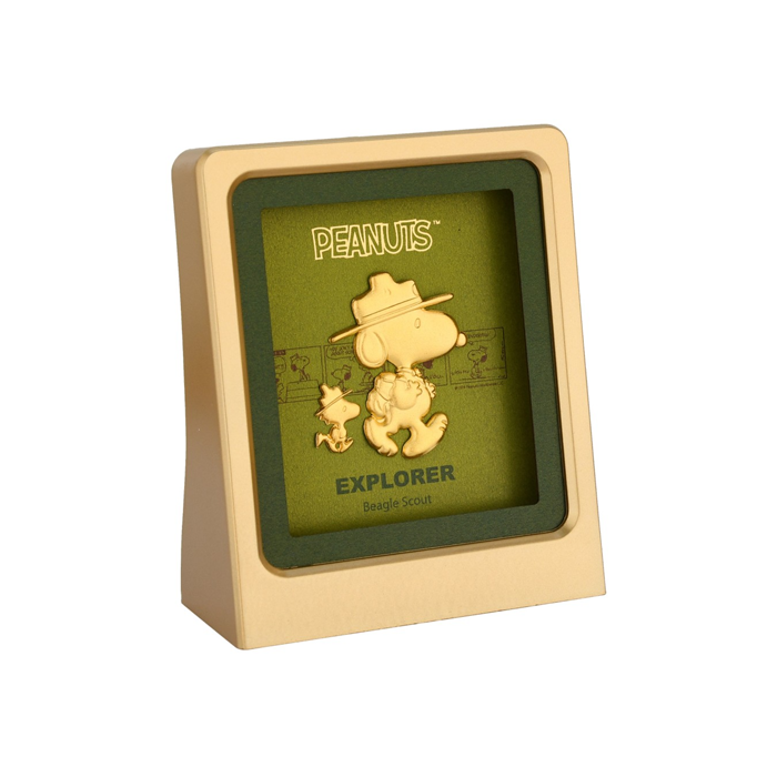 Peanuts Snoopy 24K Gold Foil in Frame - Beagle Scout
