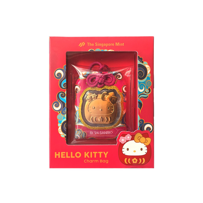 Sanrio Hello Kitty Daruma Gold Foil Charm Bag