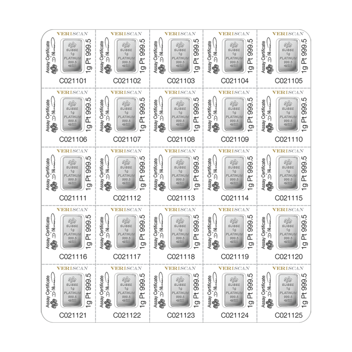 Pamp 25 x 1 Multigram Platinum bar