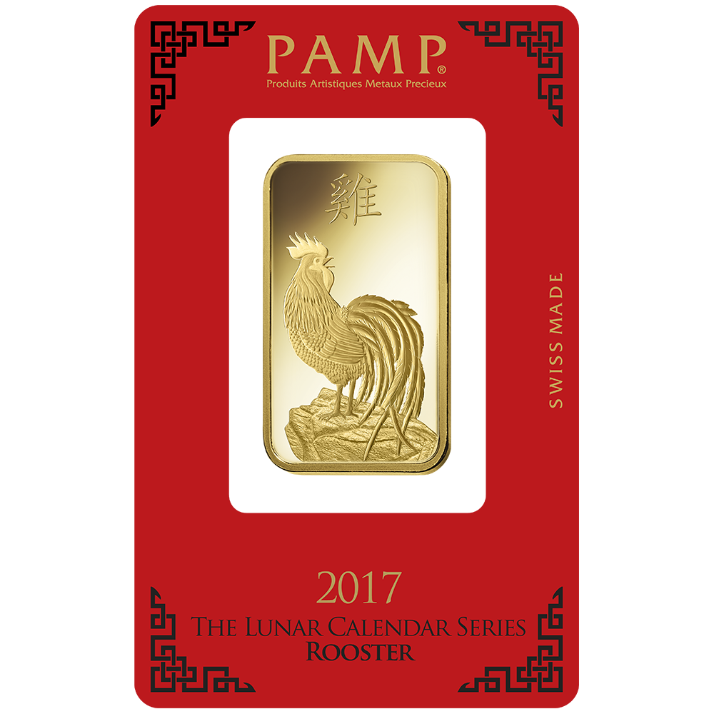 Pamp Suisse Lunar 2017 Looster 1oz Gold Bar