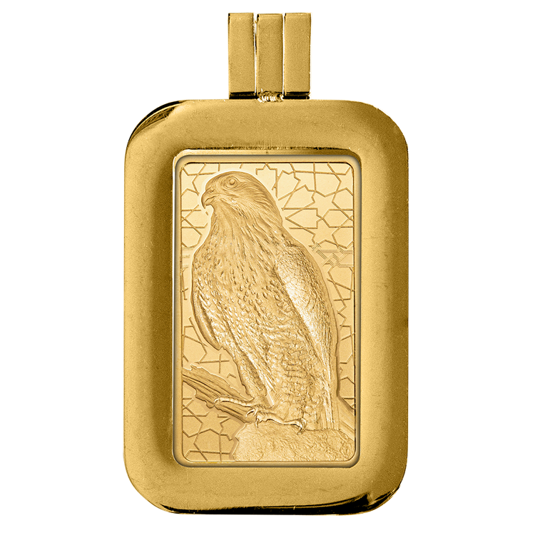 Pamp Suisse Arabian Falcon 5g Minted Bar (w/Box & Pendent)