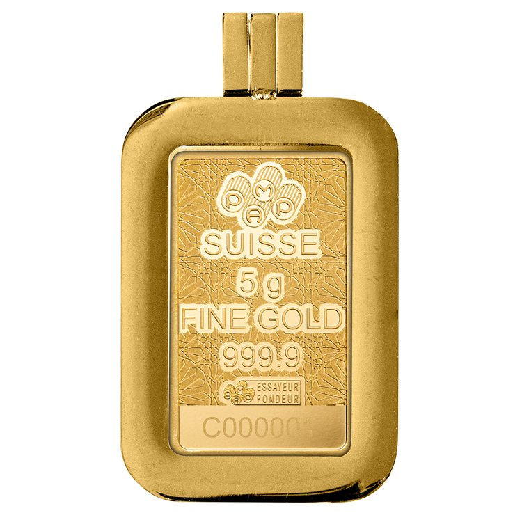 Pamp Suisse Arabian Falcon 5g Minted Bar (w/Box & Pendent)