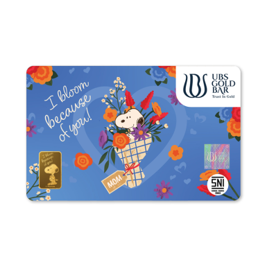 UBS Peanuts Snoopy and bouquet 1g bar