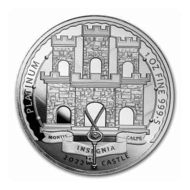 Gibraltar moorish castle Platinum 1oz Reverse proof  coin