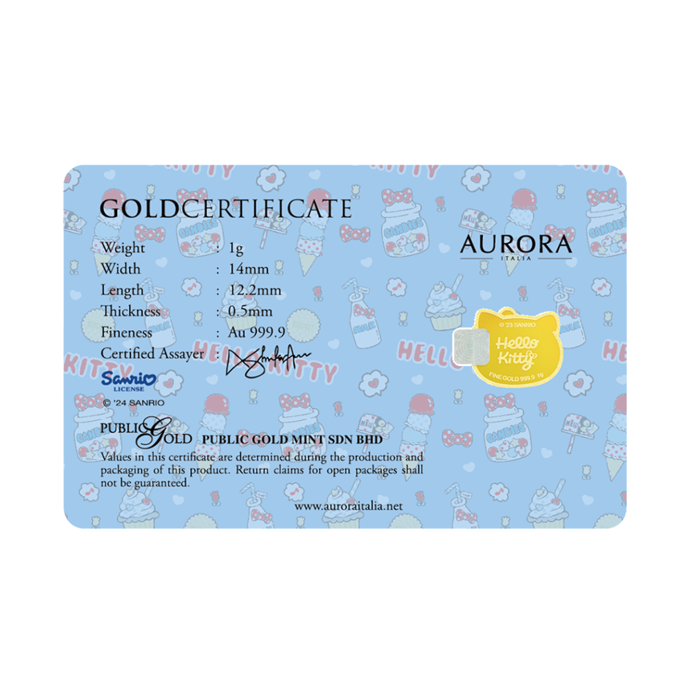 Aurora Sanrio Hello kitty with ice cream 1g Gold bar