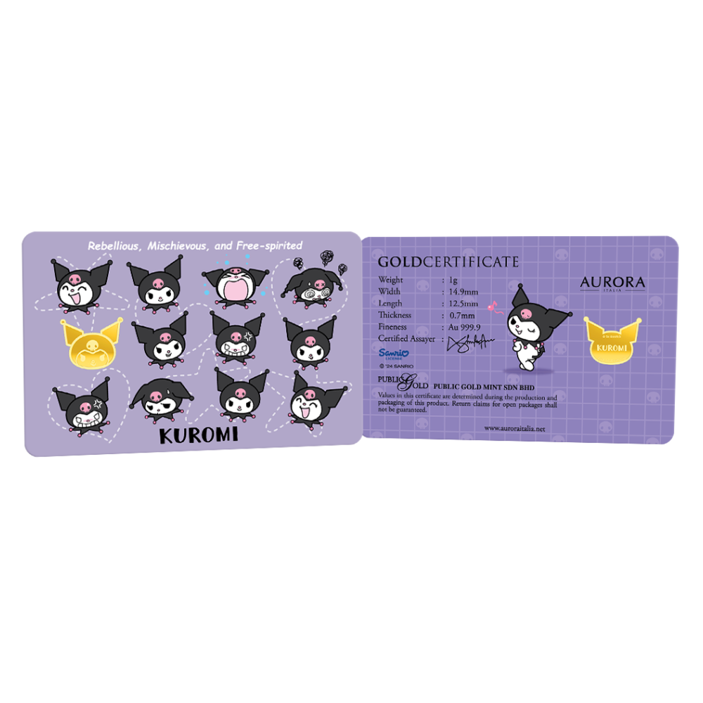 Aurora Sanrio Kuromi 1g Gold bar