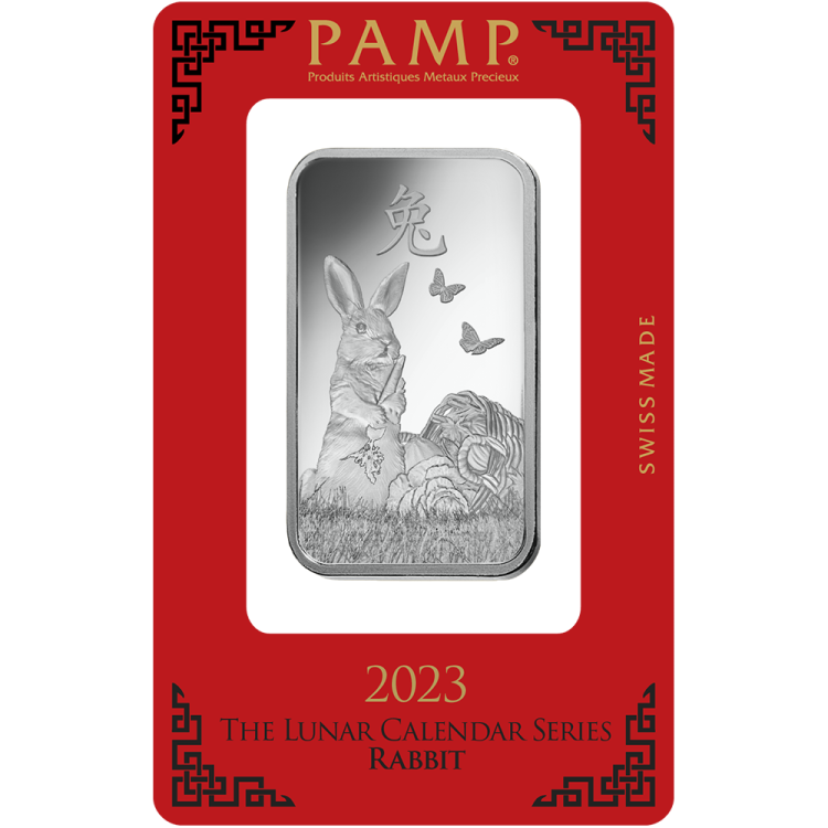 Pamp Suisse Lunar 2023 Rabbit 1oz Silver Bar