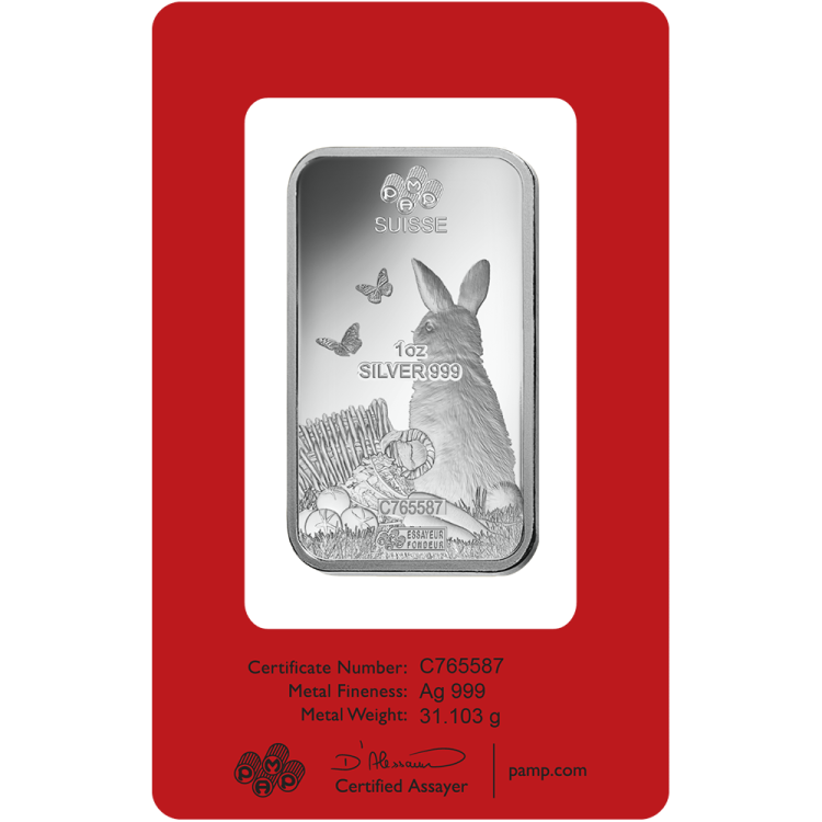Pamp Suisse Lunar 2023 Rabbit 1oz Silver Bar