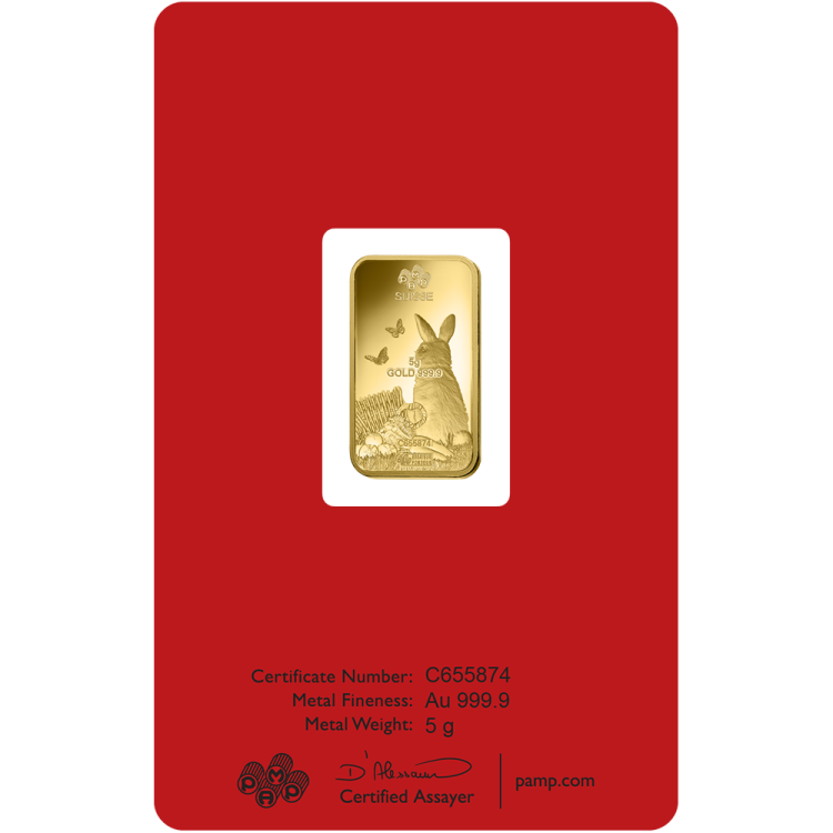 Pamp Suisse Lunar 2023 Rabbit 5g Gold Bar