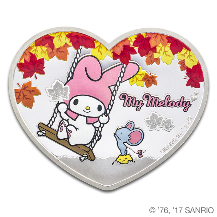 Hello Kitty My Melody Fall Leaves 1oz Silver Proof