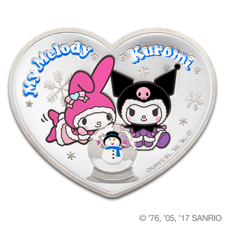Hello Kitty My Melody Winter Snow 1oz Silver Proof