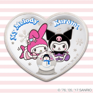Hello Kitty My Melody Winter Snow 1oz Silver Proof