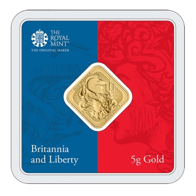 Britannia and Liberty 5g Gold minted Bar
