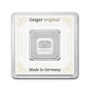 Geiger Silver original square 10 gram Minted bar
