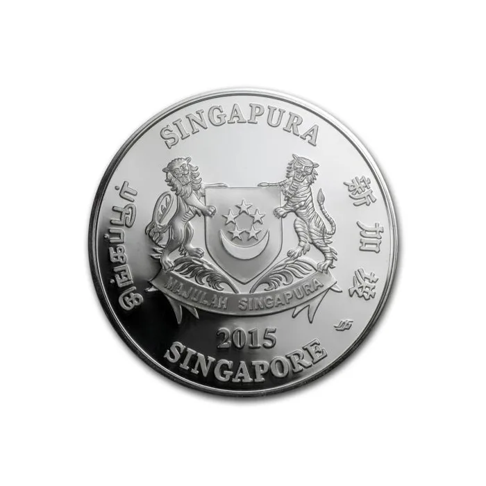 Singapore Year of the Goat 2oz Colorized Proof silver coin