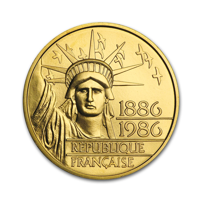 French 1986 Statue of Liberty 1/2oz Gold coin BU