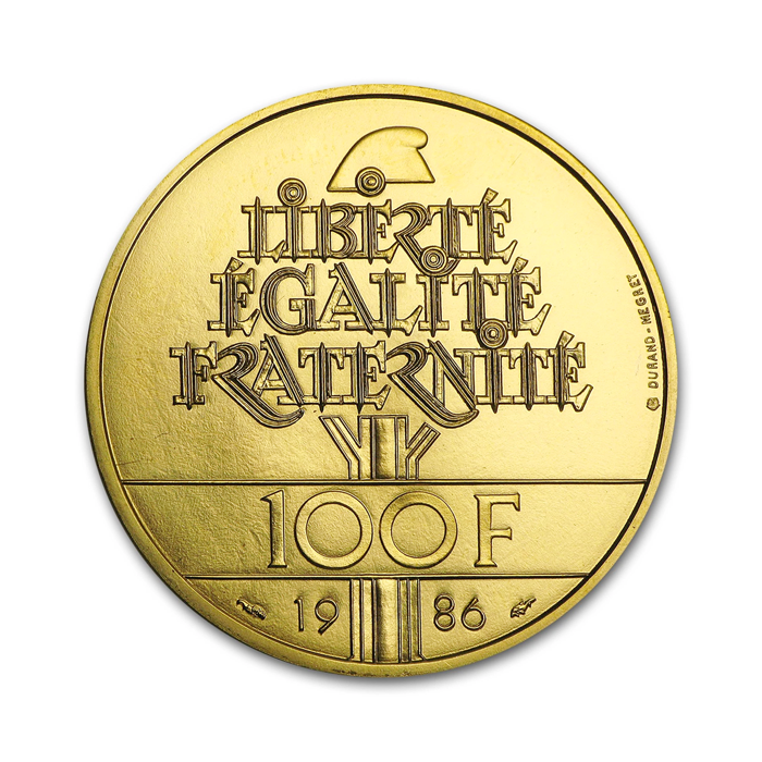 French 1986 Statue of Liberty 1/2oz Gold coin BU