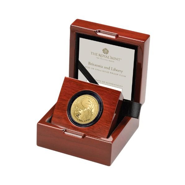 2025 Britannia and Liberty Gold 1/10oz Proof coin