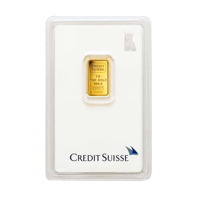 Credit suisse statue of liberty 2g minted bar