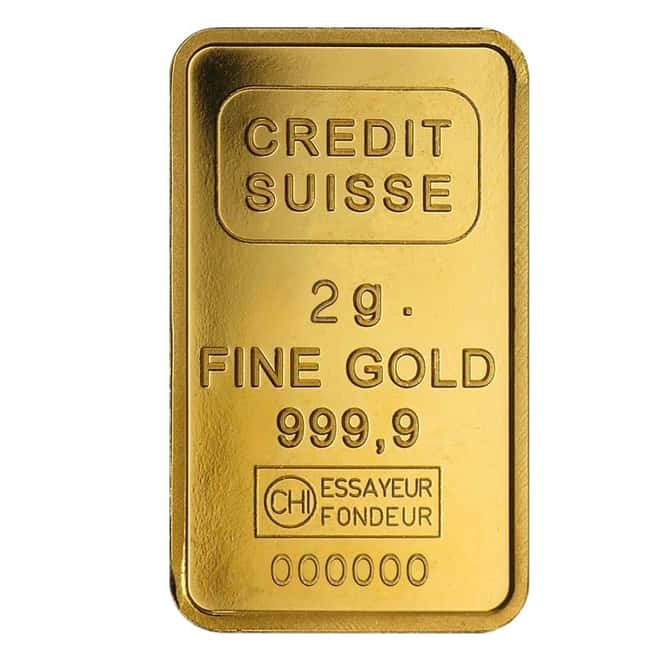 Credit suisse statue of liberty 2g minted bar