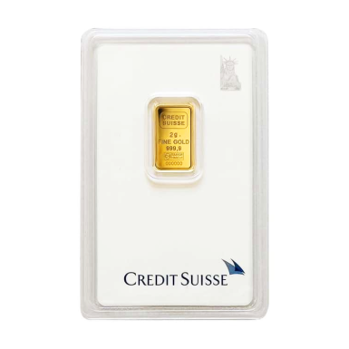 Credit suisse statue of liberty 2g minted bar