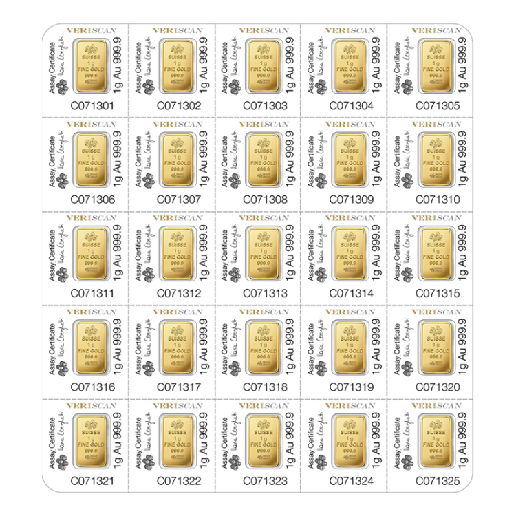 Pamp Suisse Fortuna 25 x 1g Multigram Minted Bar
