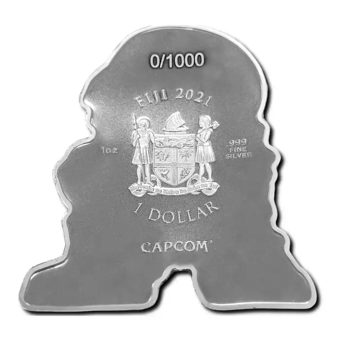 2021 Street Fighter mini Ken 1oz Coloured Proof silver coin