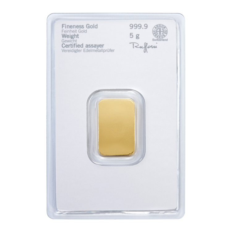 Argor Heraeus 5 gram minted Classic bar