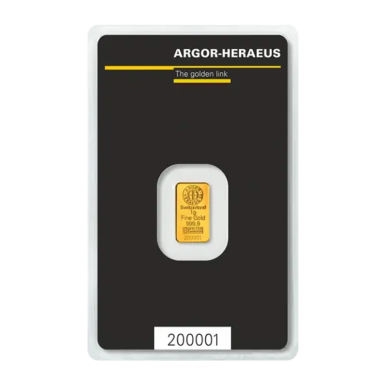 Argor Heraeus 1 gram Black minted Classic bar