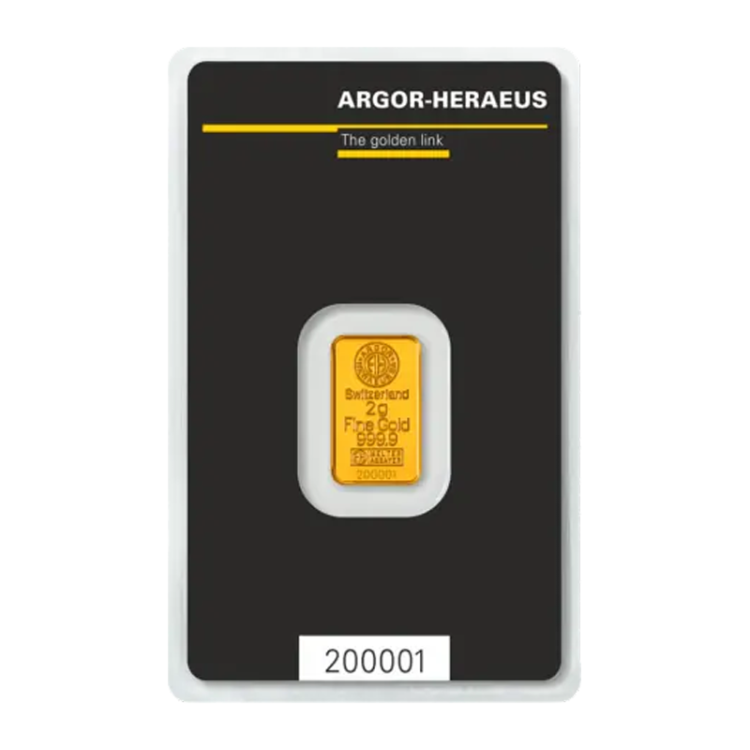 Argor Heraeus 2 gram Black minted Classic bar