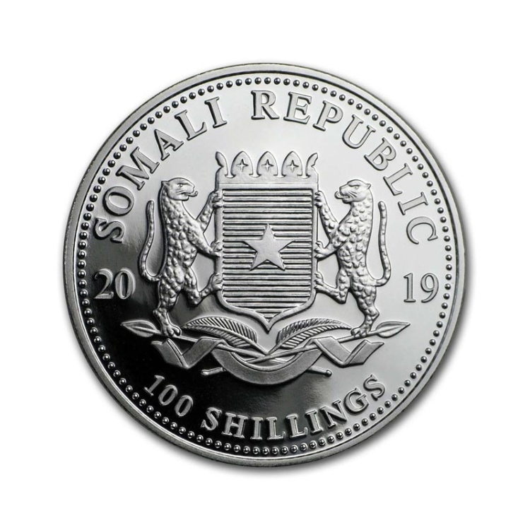 2019 Somalia 1oz African Wildlife Leopard Silver Coin