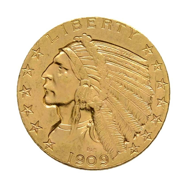 Indian Half Eagle 5 dollars Cold Coin