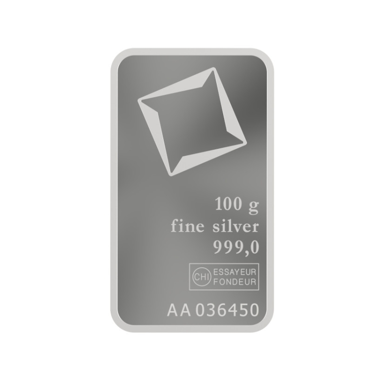 Valcambi Silver 100 gram minted bar