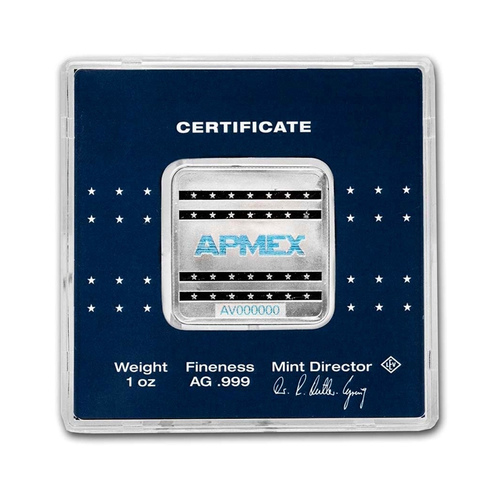 APMEX 1oz Geiger square 1 oz Minted bar