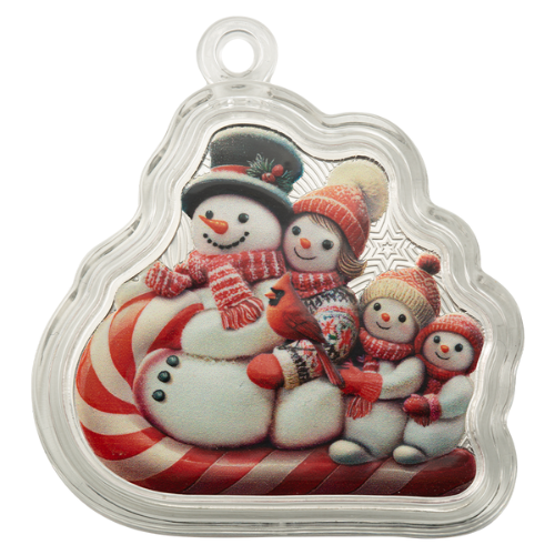 Pamp 2025 1oz Snowman Sleigh Ride Colorized Proof Silver Coin