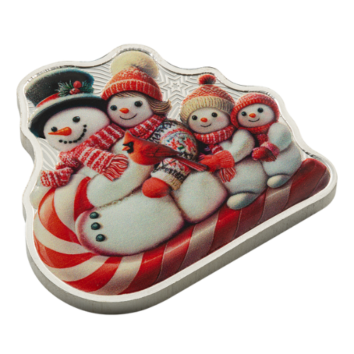 Pamp 2025 1oz Snowman Sleigh Ride Colorized Proof Silver Coin
