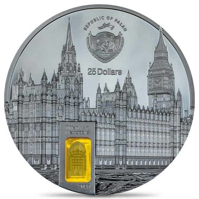 CIT 2023 Tiffany Art Palace of Westminster 5 oz Proof Silver Coin