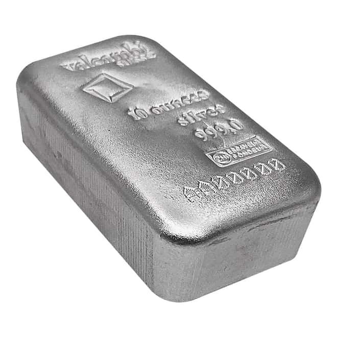 10 oz Valcambi Suisse Cast Silver Bar