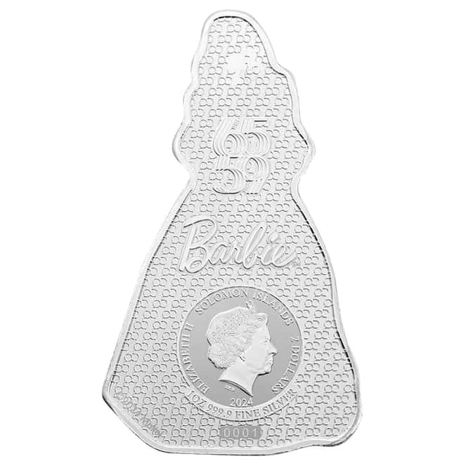 Pamp Barbie 65th Anniversary Blur Sapphire Silver Proof 1oz Coin