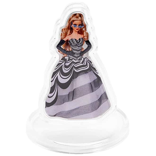 Pamp Barbie 65th Anniversary Blur Sapphire Silver Proof 1oz Coin